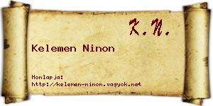 Kelemen Ninon névjegykártya
